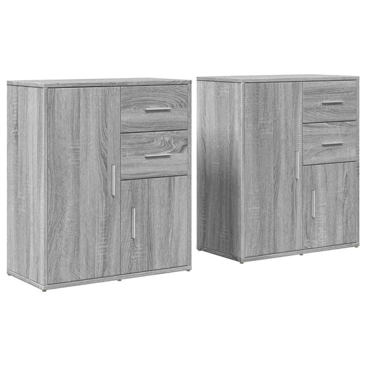 vidaXL Βοηθητικά Ντουλάπια 2 τεμ. Γκρι Sonoma 60x31x70 εκ. Επεξ. Ξύλο