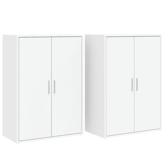 vidaXL Βοηθητικά Ντουλάπια 2 τεμ. Λευκό 60x31x84 εκ. Επεξεργ. Ξύλο