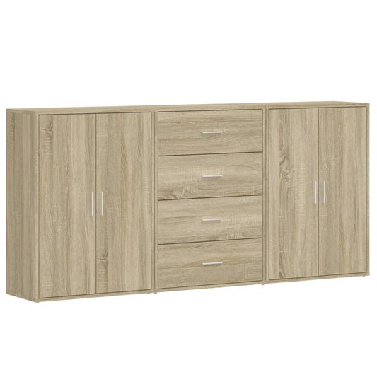 vidaXL Βοηθητικά Ντουλάπια 3 τεμ. Sonoma Δρυς 60x31x84 εκ. Επεξ. Ξύλο
