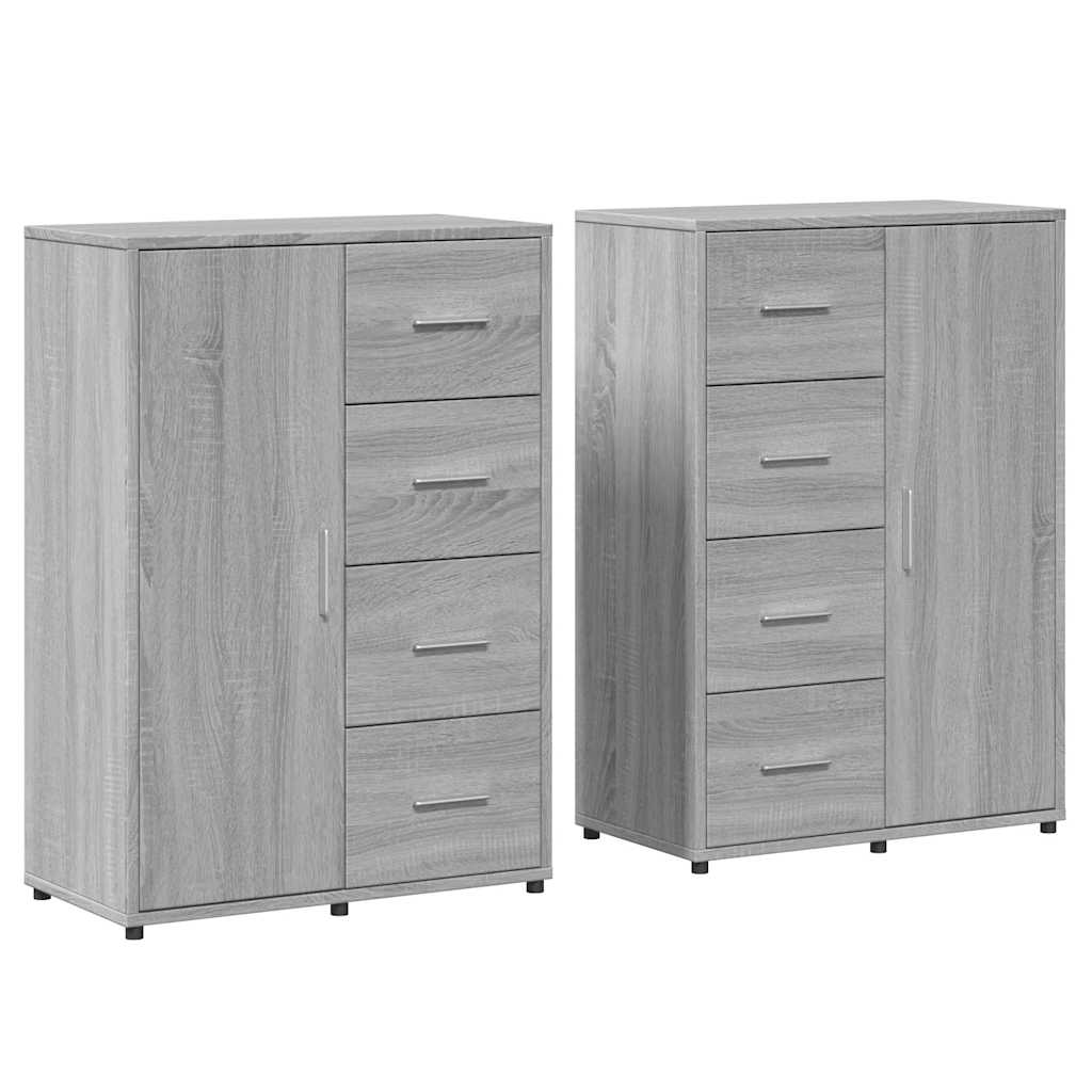 vidaXL Βοηθητικά Ντουλάπια 2 τεμ. Γκρι Sonoma 60x31x84 εκ. Επεξ. Ξύλο