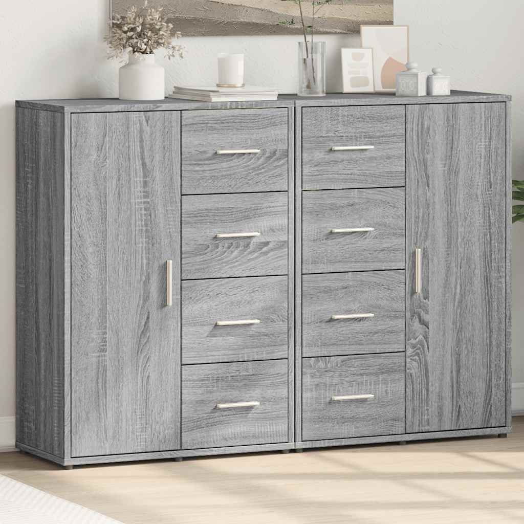 vidaXL Βοηθητικά Ντουλάπια 2 τεμ. Γκρι Sonoma 60x31x84 εκ. Επεξ. Ξύλο