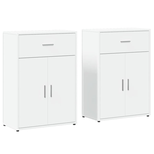 vidaXL Βοηθητικά Ντουλάπια 2 τεμ. Λευκό 60x30x84 εκ. Επεξεργ. Ξύλο