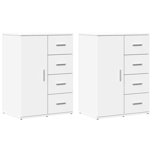 vidaXL Βοηθητικό Ντουλάπι 2τεμ. Λευκός 59 x 39 x 80 εκ. Επεξεργ. Ξύλο