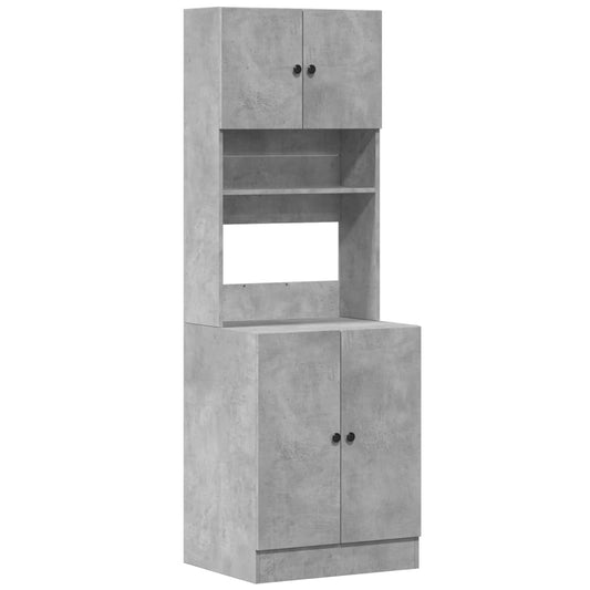 vidaXL Στήλη Κουζίνας Γκρι Σκυρ. 60x50x180 εκ. από Επεξεργασμένο Ξύλο