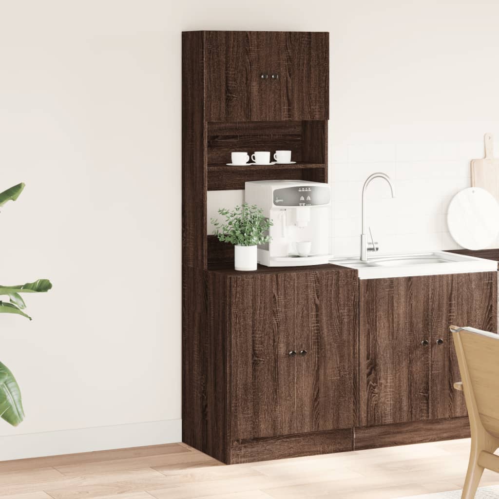 vidaXL Στήλη Κουζίνας Καφέ Δρυς 60x50x180 εκ. από Επεξεργασμένο Ξύλο