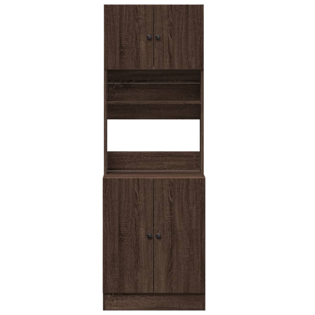 vidaXL Στήλη Κουζίνας Καφέ Δρυς 60x50x180 εκ. από Επεξεργασμένο Ξύλο