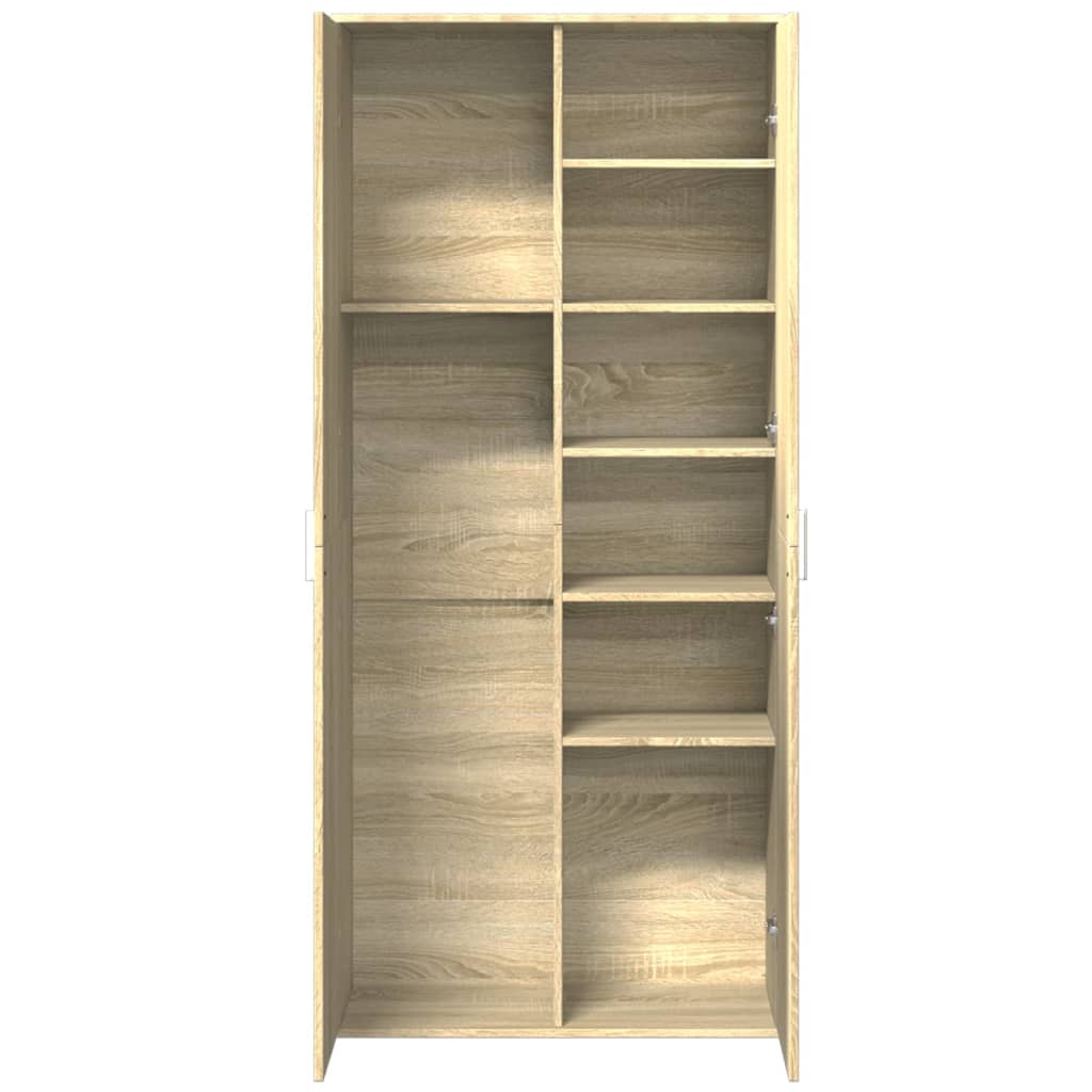 vidaXL Ντουλάπι Sonoma Δρυς 80x35x180 εκ. από Επεξεργασμένο Ξύλο