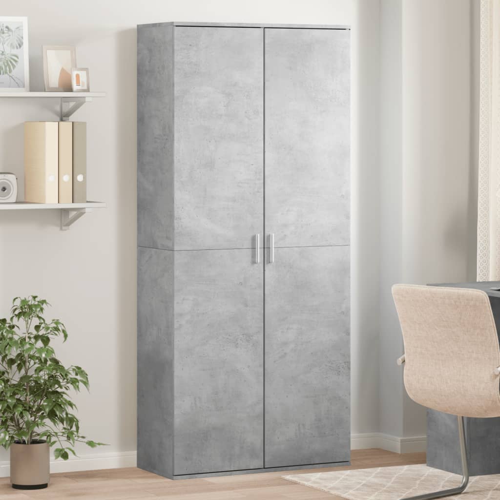 vidaXL Ντουλάπι Γκρι Σκυροδέματος 80x35x180 εκ. από Επεξεργασμένο Ξύλο