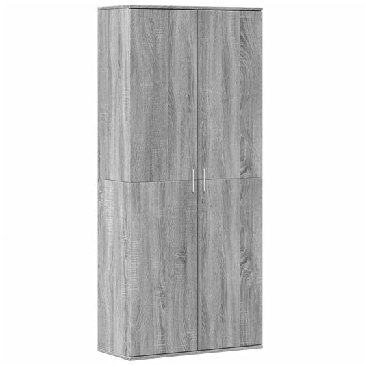 vidaXL Ντουλάπι Γκρι Sonoma 80x35x180 εκ. από Επεξεργασμένο Ξύλο