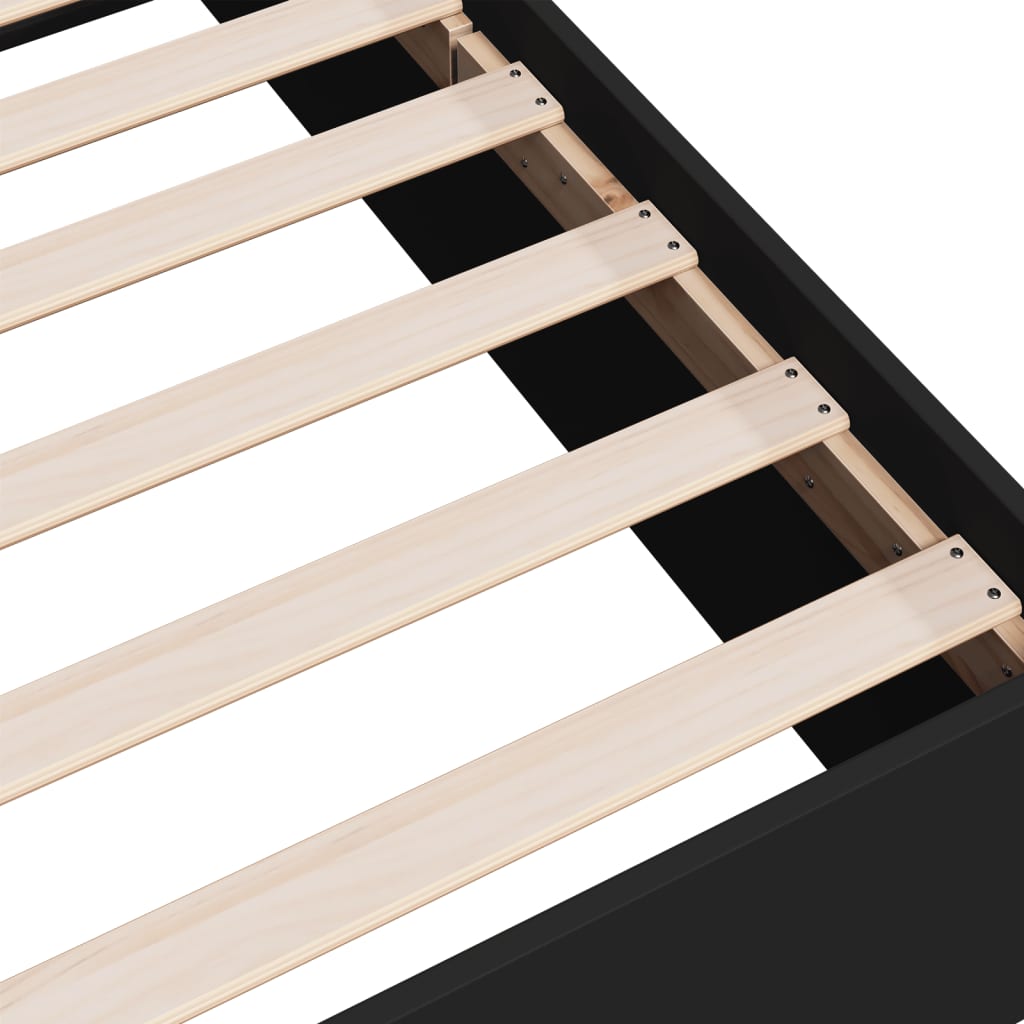 vidaXL Πλαίσιο Κρεβατιού Μαύρο 75 x 190 εκ. από Επεξεργασμένο Ξύλο