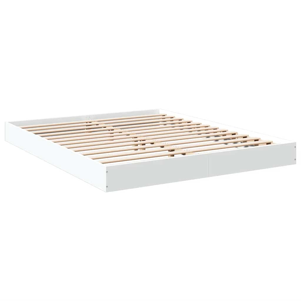 vidaXL Πλαίσιο Κρεβατιού Λευκό 150x200 εκ. Επεξεργασμένο Ξύλο