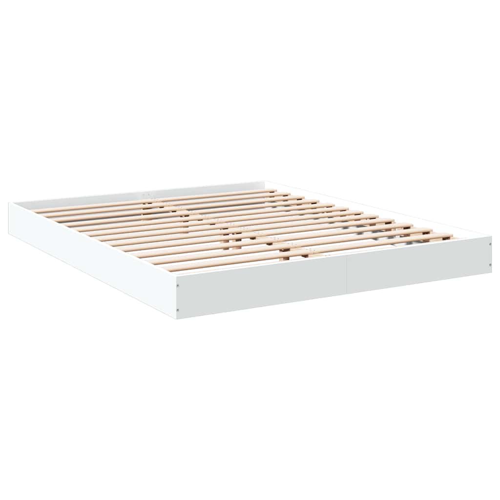 vidaXL Πλαίσιο Κρεβατιού Λευκό 150x200 εκ. Επεξεργασμένο Ξύλο