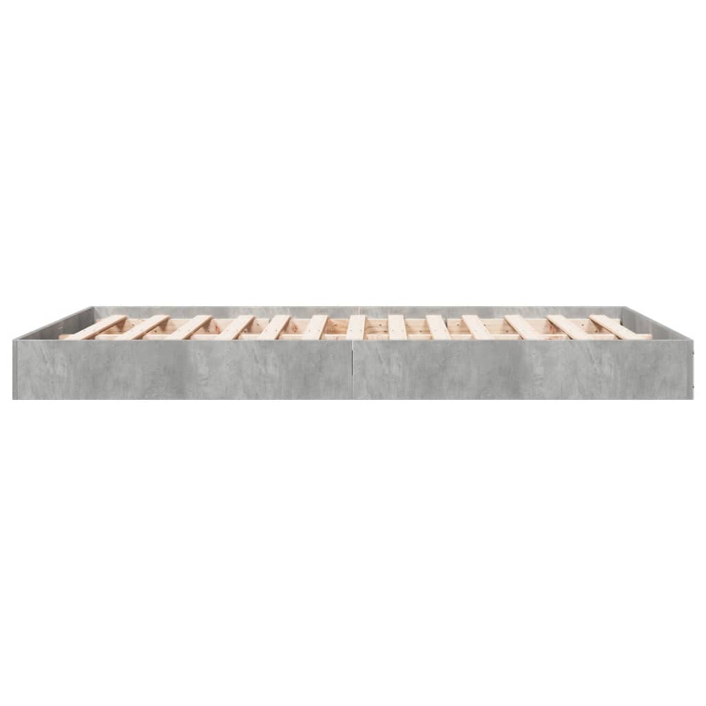 vidaXL Πλαίσιο Κρεβατιού Γκρι Σκυροδέματος 140x200 εκ. Επεξεργ. Ξύλο