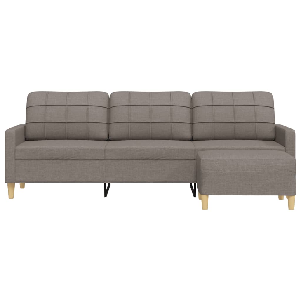 vidaXL Καναπές Τριθέσιος Taupe 180 εκ. Υφασμάτινος με Υποπόδιο