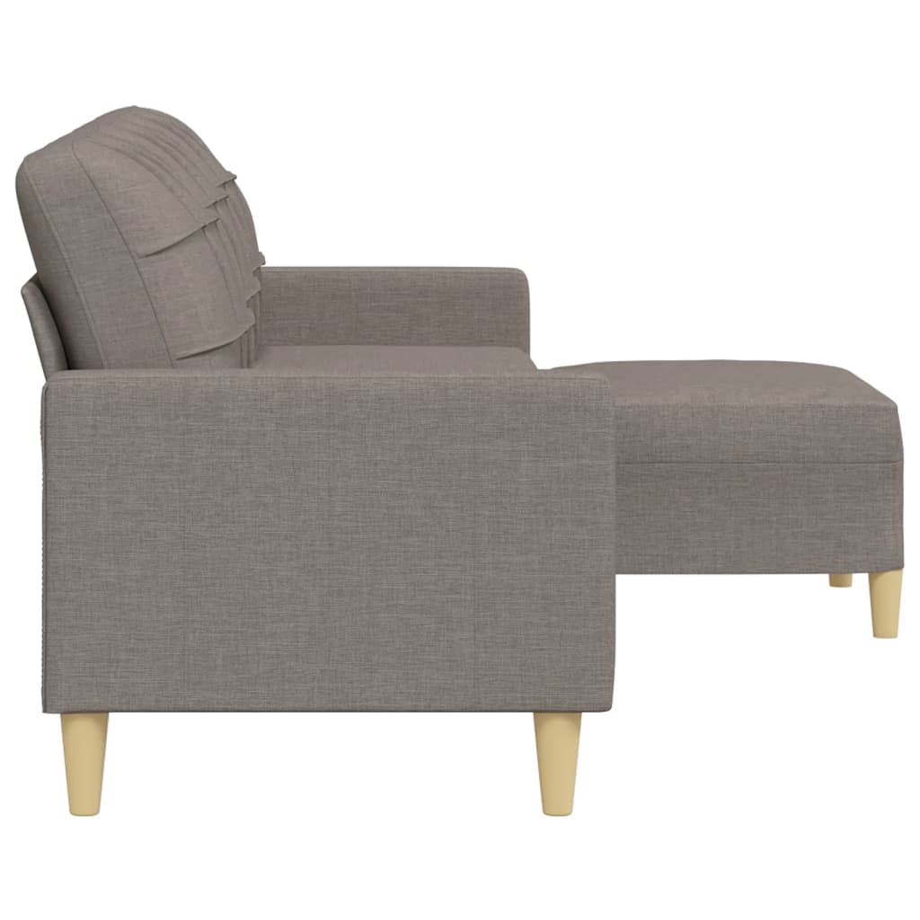 vidaXL Καναπές Τριθέσιος Taupe 180 εκ. Υφασμάτινος με Υποπόδιο