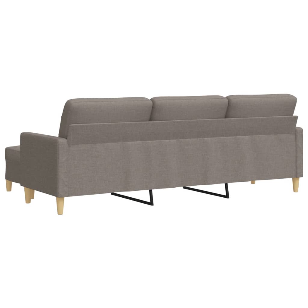 vidaXL Καναπές Τριθέσιος Taupe 180 εκ. Υφασμάτινος με Υποπόδιο