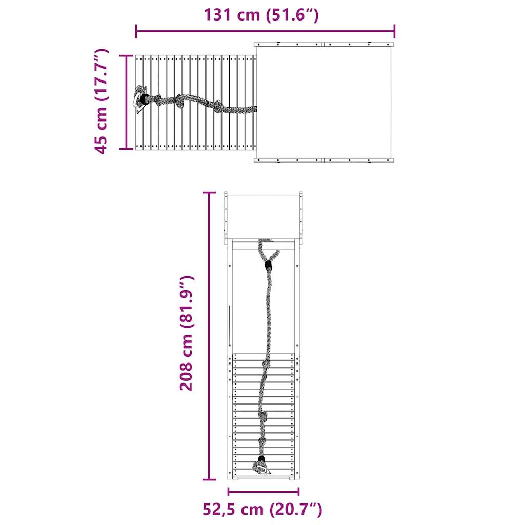 vidaXL Παιδική Χαρά Εξωτερικού Χώρου από Μασίφ Ξύλο Πεύκου