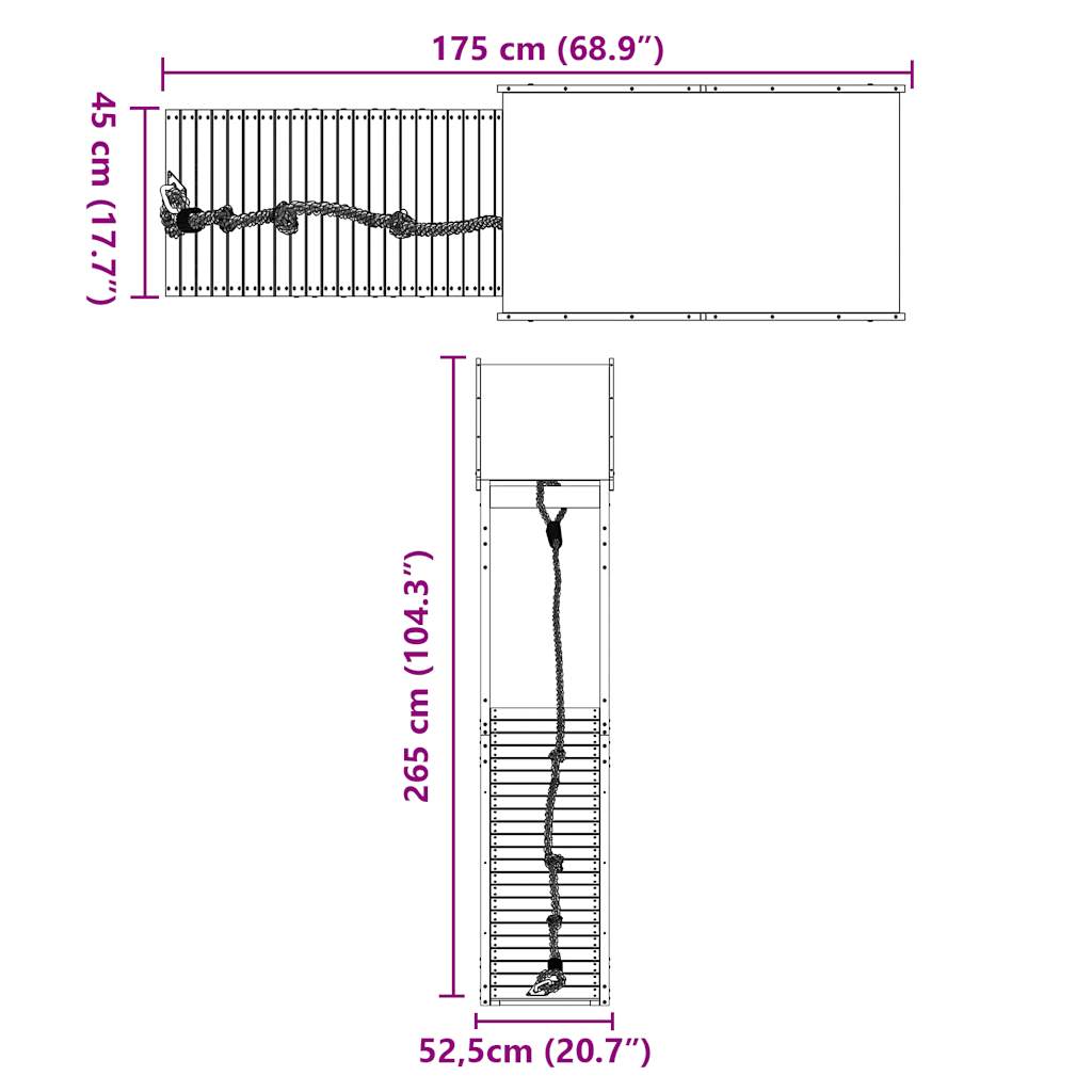 vidaXL Παιδική Χαρά Εξωτερικού Χώρου από Μασίφ Ξύλο Ψευδοτσούγκας