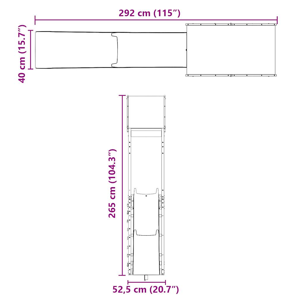 vidaXL Παιδική Χαρά Εξωτερικού Χώρου από Μασίφ Ξύλο Πεύκου