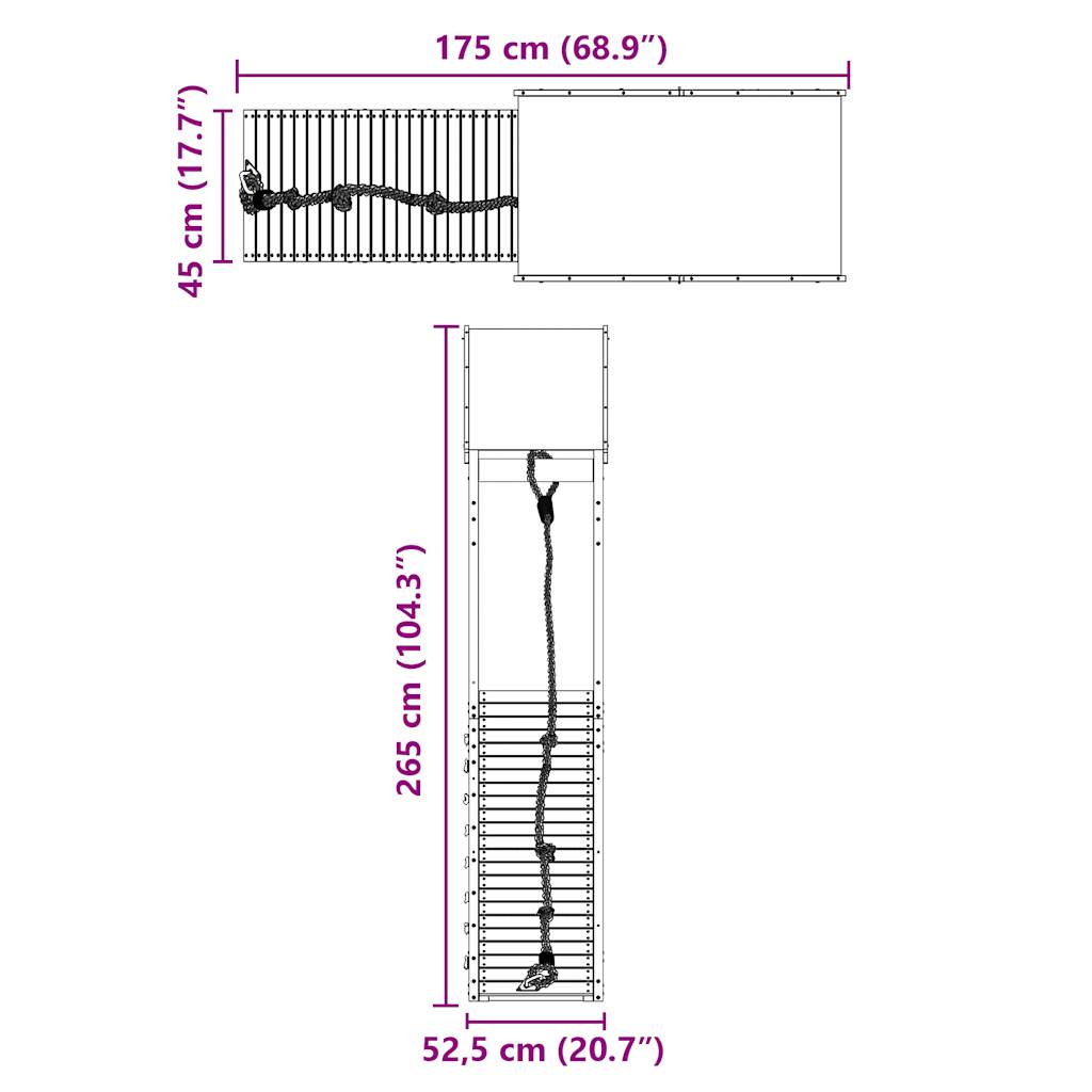 vidaXL Παιδική Χαρά Εξωτερικού Χώρου από Μασίφ Ξύλο Ψευδοτσούγκας