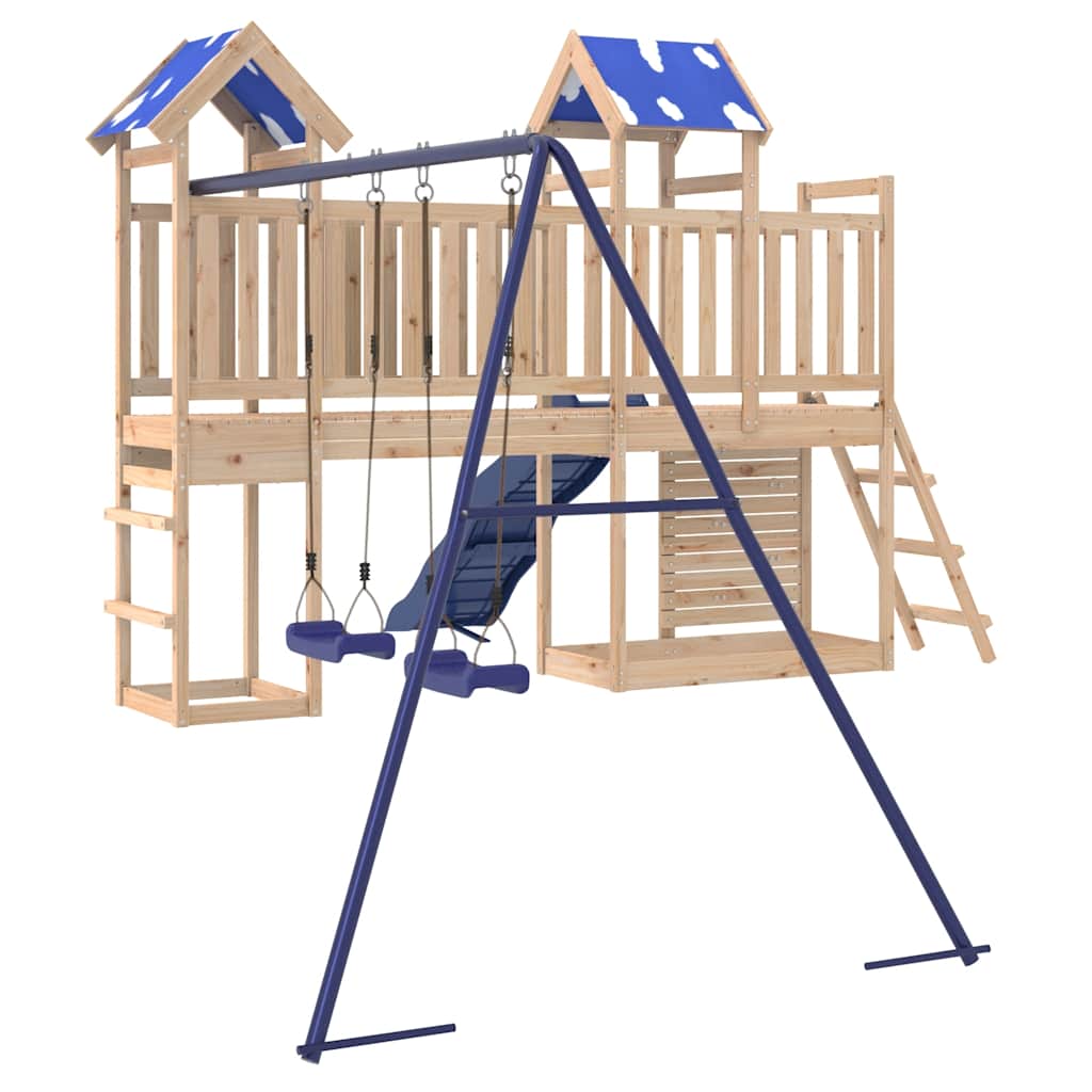 vidaXL Παιδική Χαρά Εξωτερικού Χώρου από Μασίφ Ξύλο Πεύκου