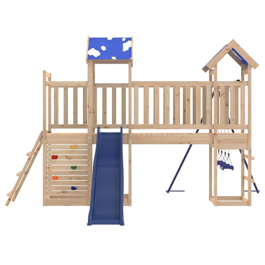 vidaXL Παιδική Χαρά Εξωτερικού Χώρου από Μασίφ Ξύλο Πεύκου