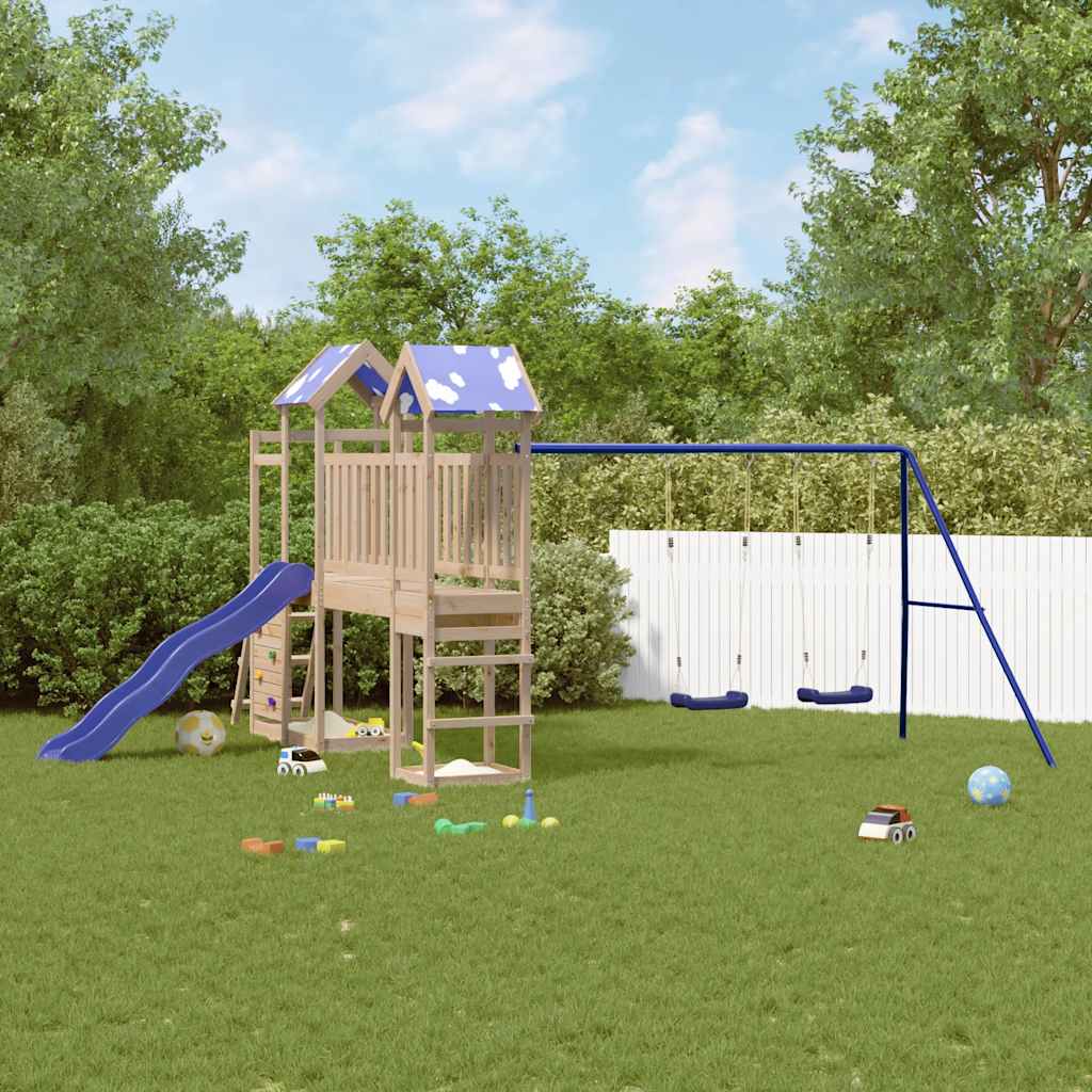 vidaXL Παιδική Χαρά Εξωτερικού Χώρου από Μασίφ Ξύλο Πεύκου