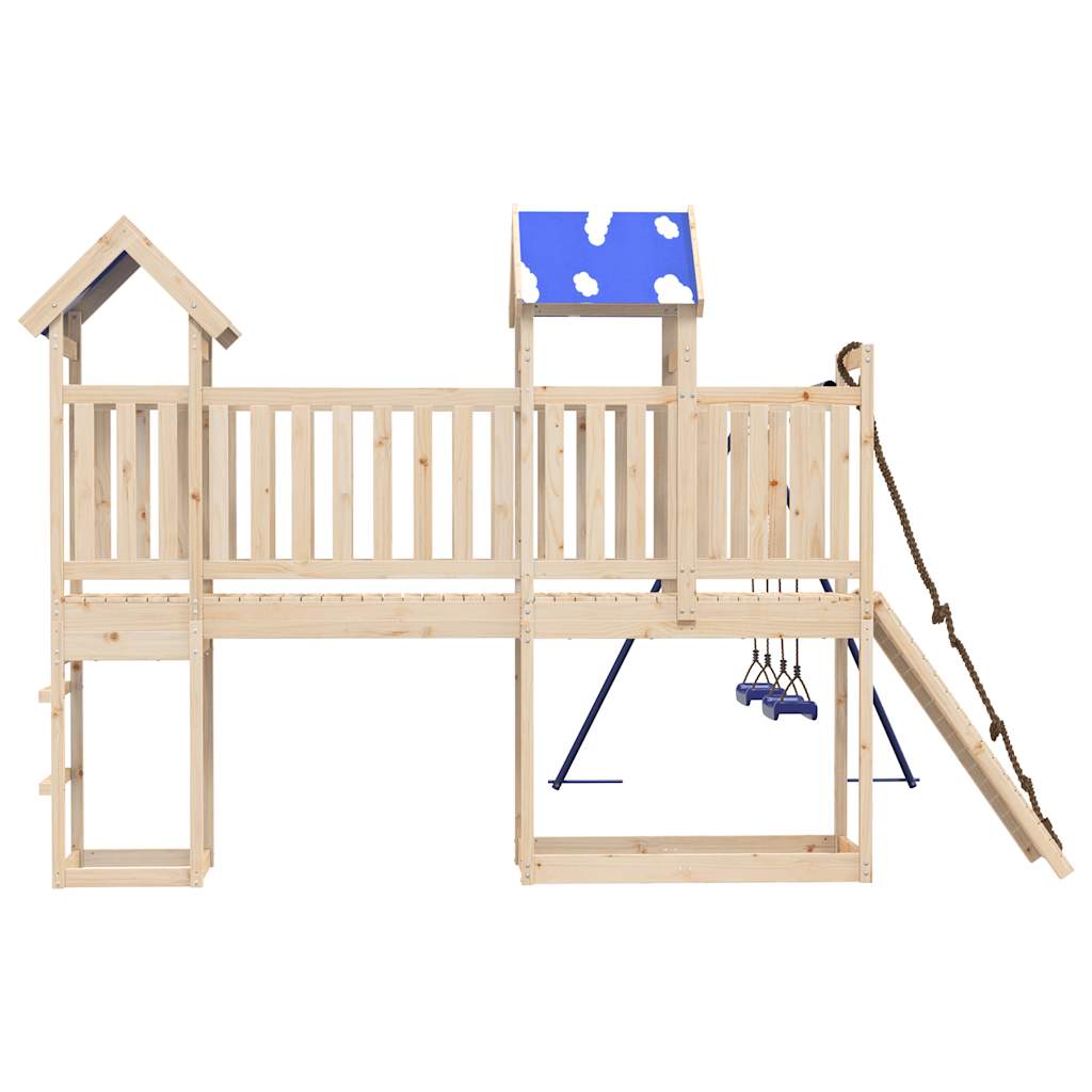 vidaXL Παιδική Χαρά Εξωτερικού Χώρου από Μασίφ Ξύλο Πεύκου