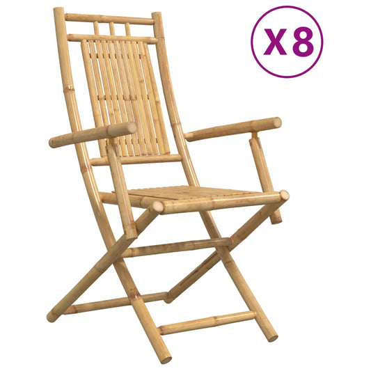 vidaXL Καρέκλες Κήπου Πτυσσόμενες 8 τεμ. 53x66x99 εκ. από Μπαμπού