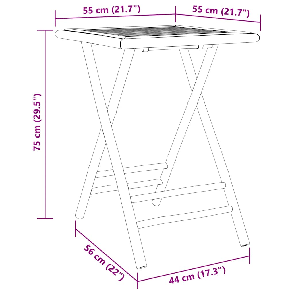 vidaXL Σετ Επίπλων Bistro 3 Τεμαχίων από Μπαμπού