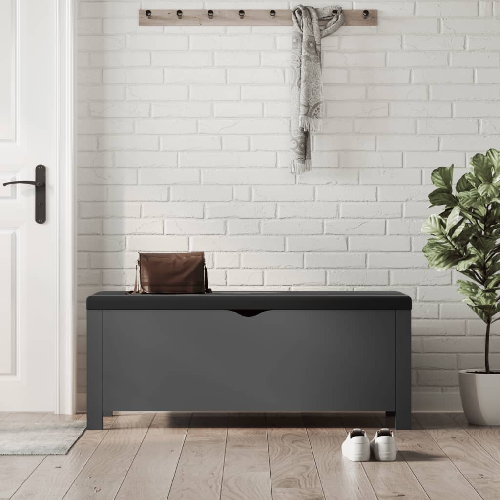 vidaXL Κουτί Αποθήκευσης με Μαξιλάρι Γκρι 105x40x45 εκ.