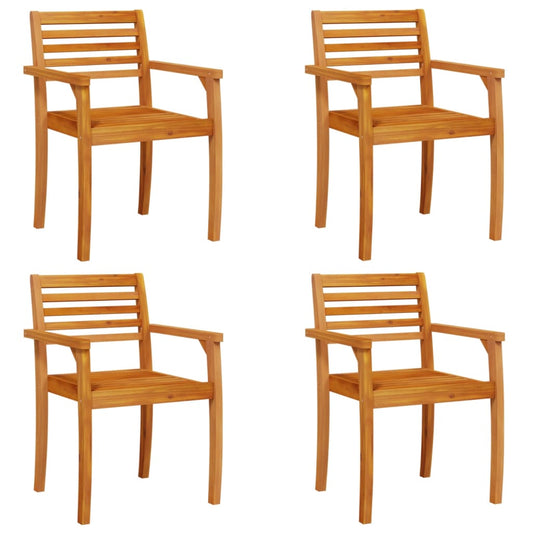 vidaXL Καρέκλες Κήπου 4 τεμ. 59x55x85 εκ. από Μασίφ Ξύλο Ακακίας