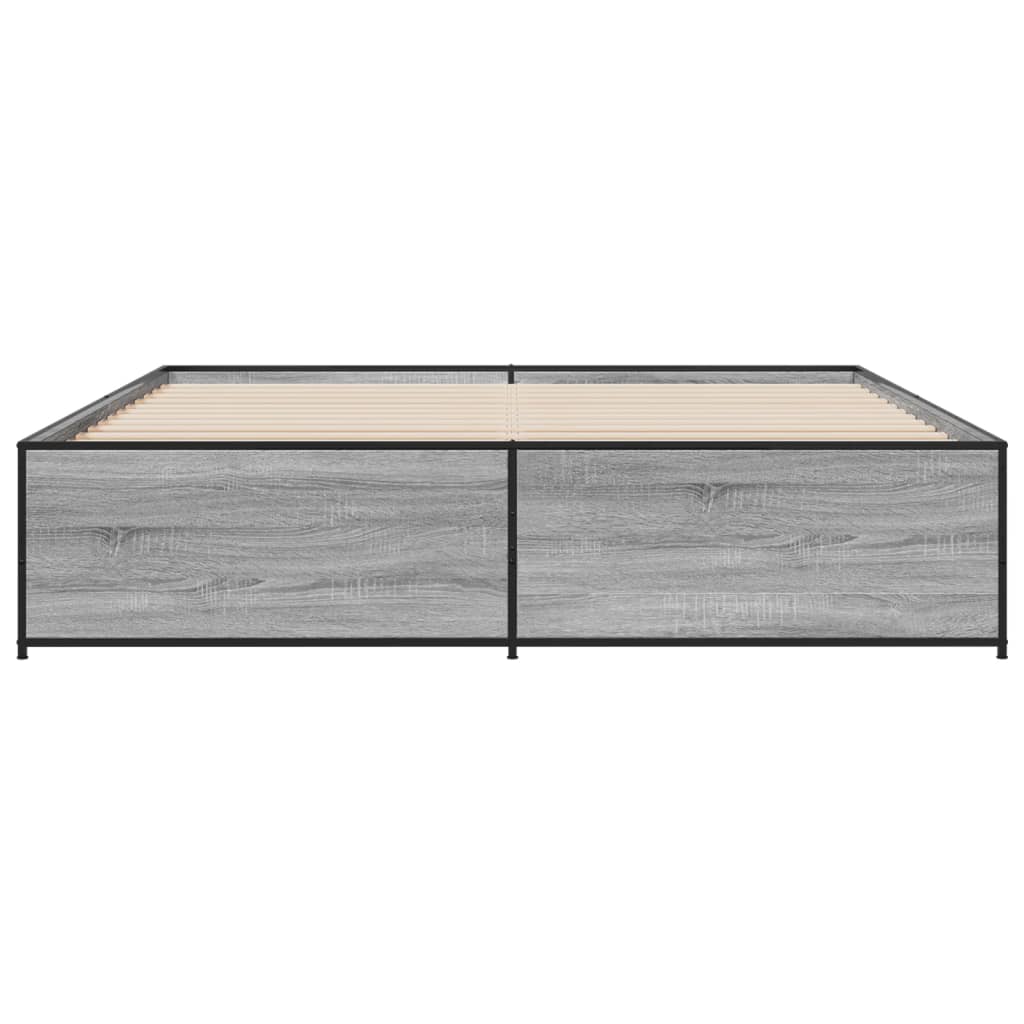 vidaXL Πλαίσιο Κρεβατιού Γκρι Sonoma 180x200 εκ. Επεξ. Ξύλο & Μέταλλο