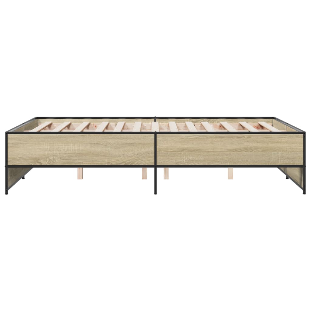 vidaXL Πλαίσιο Κρεβατιού Sonoma Δρυς 120x200 εκ. Επεξ. Ξύλο & Μέταλλο