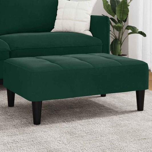 vidaXL Υποπόδιο Σκούρο Πράσινο 77x55x31 εκ. Βελούδινο