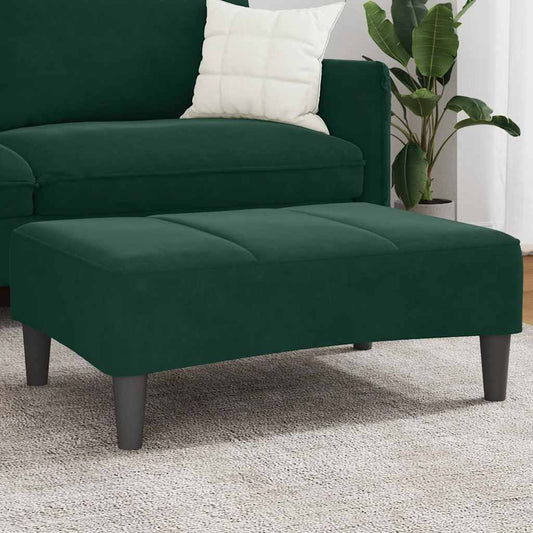 vidaXL Υποπόδιο Σκούρο Πράσινο 77x55x31 εκ. Βελούδινο