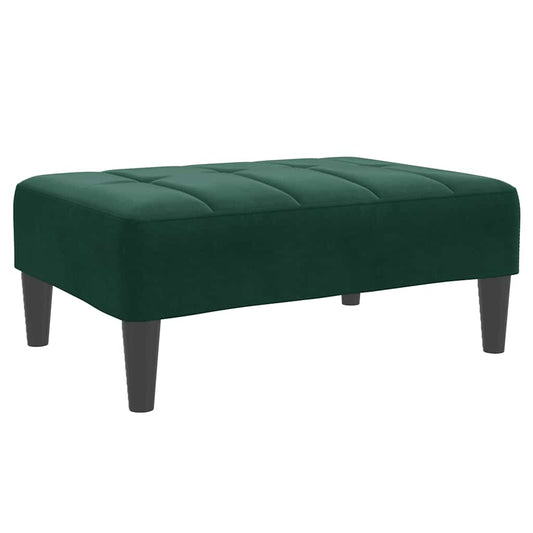 vidaXL Υποπόδιο Σκούρο Πράσινο 77x55x31 εκ. Βελούδινο