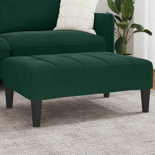 vidaXL Υποπόδιο Σκούρο Πράσινο 77x55x31 εκ. Βελούδινο