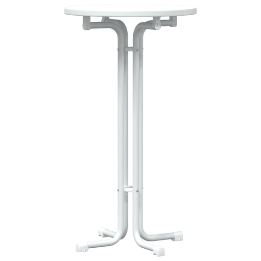 vidaXL Τραπεζαρία Λευκή Ø60x110 εκ. από Επεξεργασμένο Ξύλο/Ατσάλι