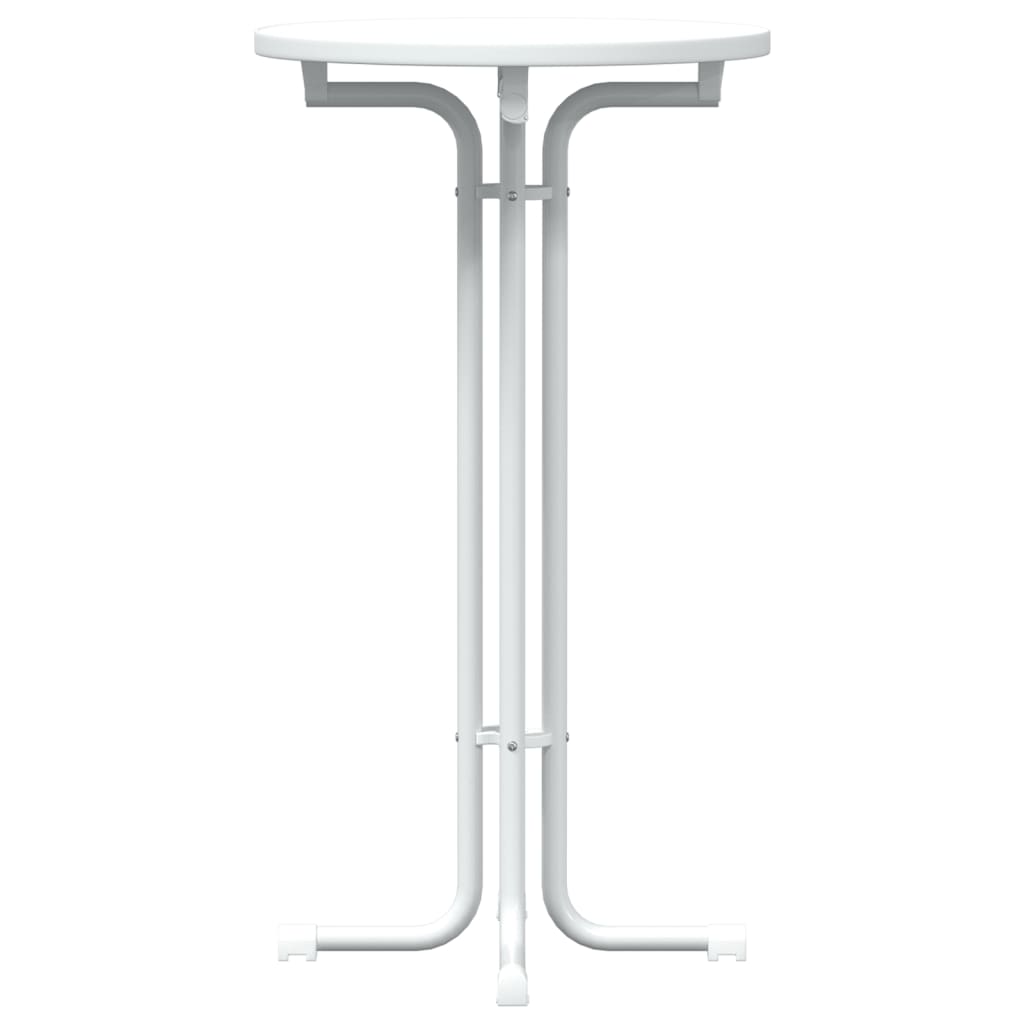 vidaXL Τραπεζαρία Λευκή Ø60x110 εκ. από Επεξεργασμένο Ξύλο/Ατσάλι