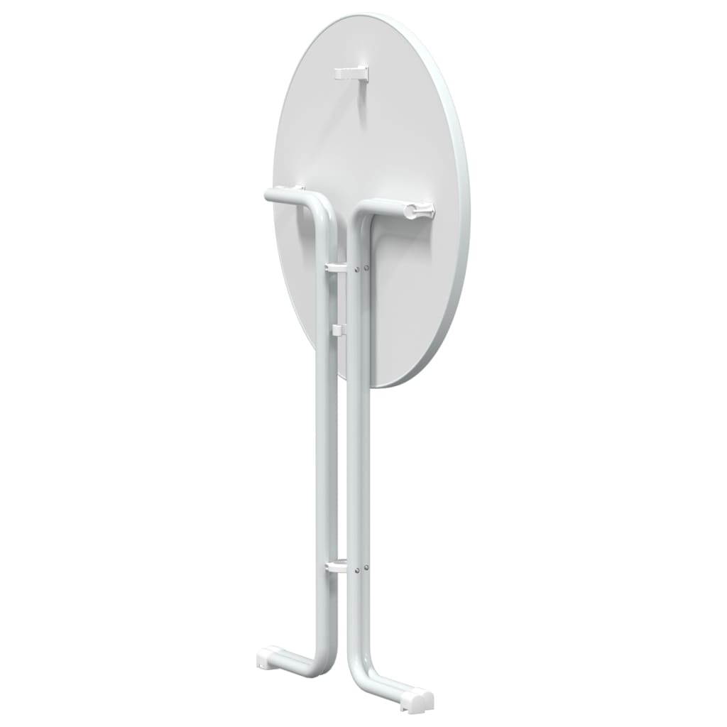 vidaXL Τραπεζαρία Λευκή Ø80x110 εκ. από Επεξεργασμένο Ξύλο/Ατσάλι