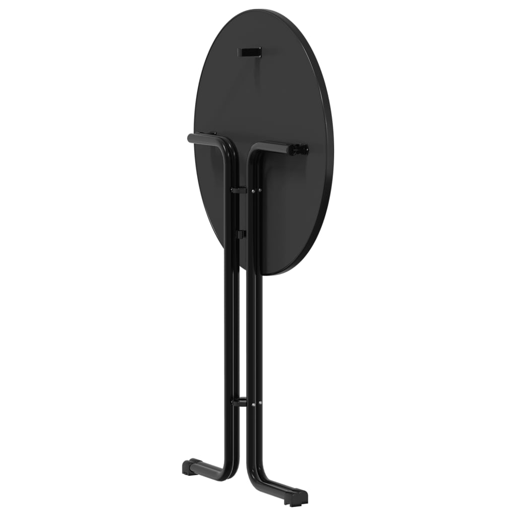 vidaXL Τραπεζαρία Μαύρη Ø80x110 εκ. από Επεξεργασμένο Ξύλο/Ατσάλι