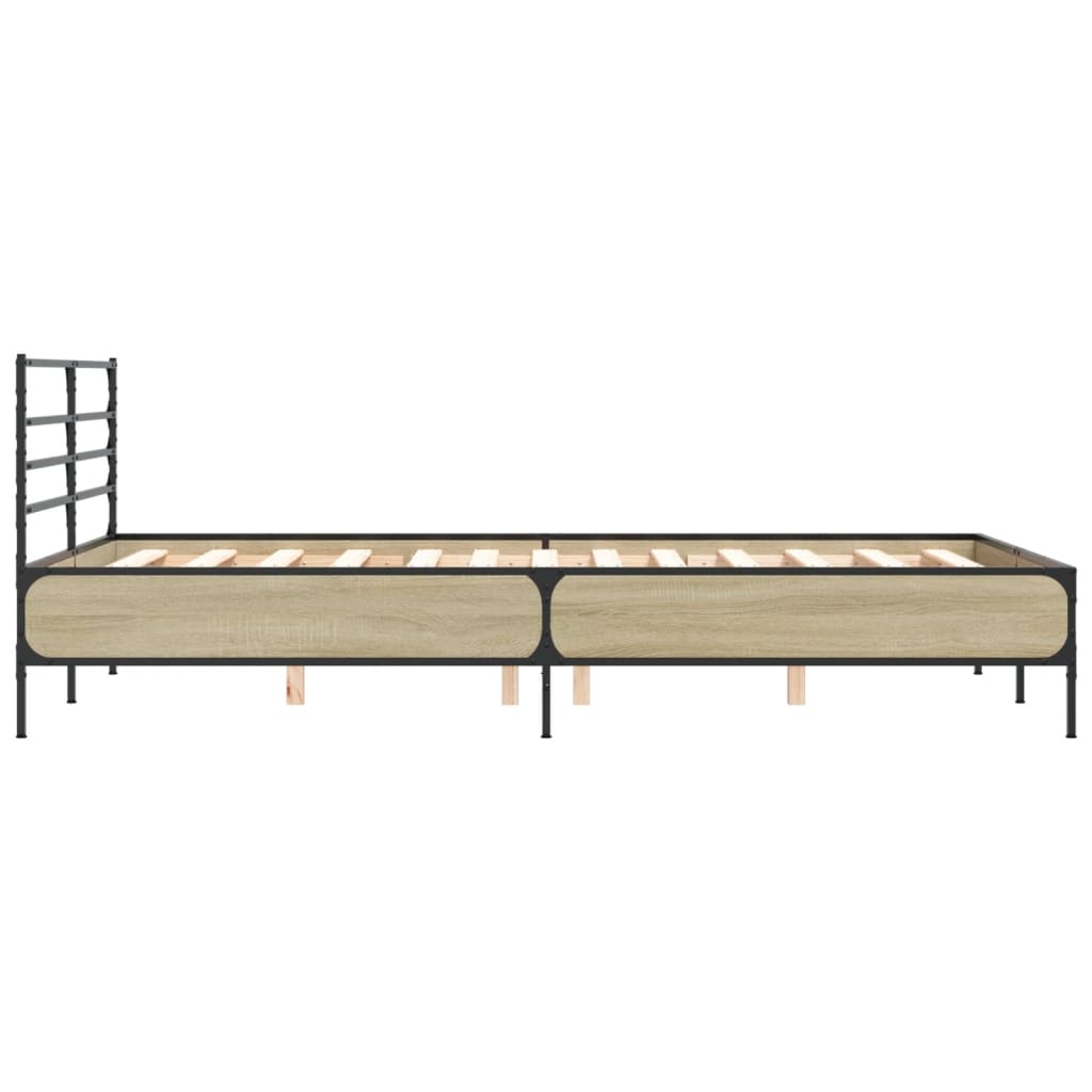 vidaXL Πλαίσιο Κρεβατιού Sonoma Δρυς 120x200 εκ. Επεξ. Ξύλο & Μέταλλο