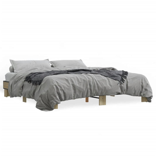 vidaXL Πλαίσιο Κρεβατιού Sonoma Δρυς 160x200 εκ. Επεξ. Ξύλο & Μέταλλο