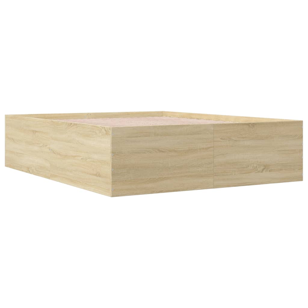vidaXL Πλαίσιο Κρεβατιού Sonoma Δρυς 160x200 εκ. Επεξεργασμένο Ξύλο