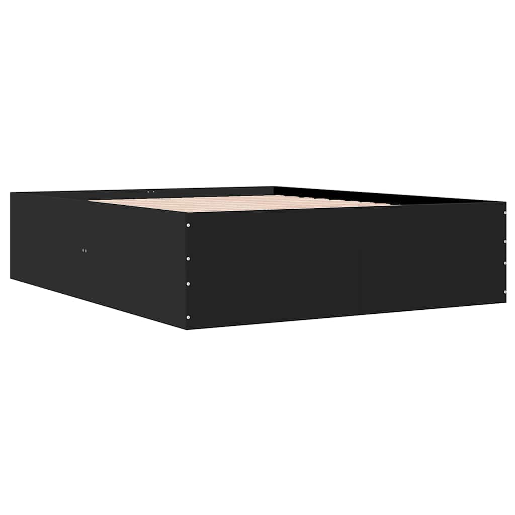 vidaXL Πλαίσιο Κρεβατιού Μαύρο 150x200 εκ. Επεξεργασμένο Ξύλο