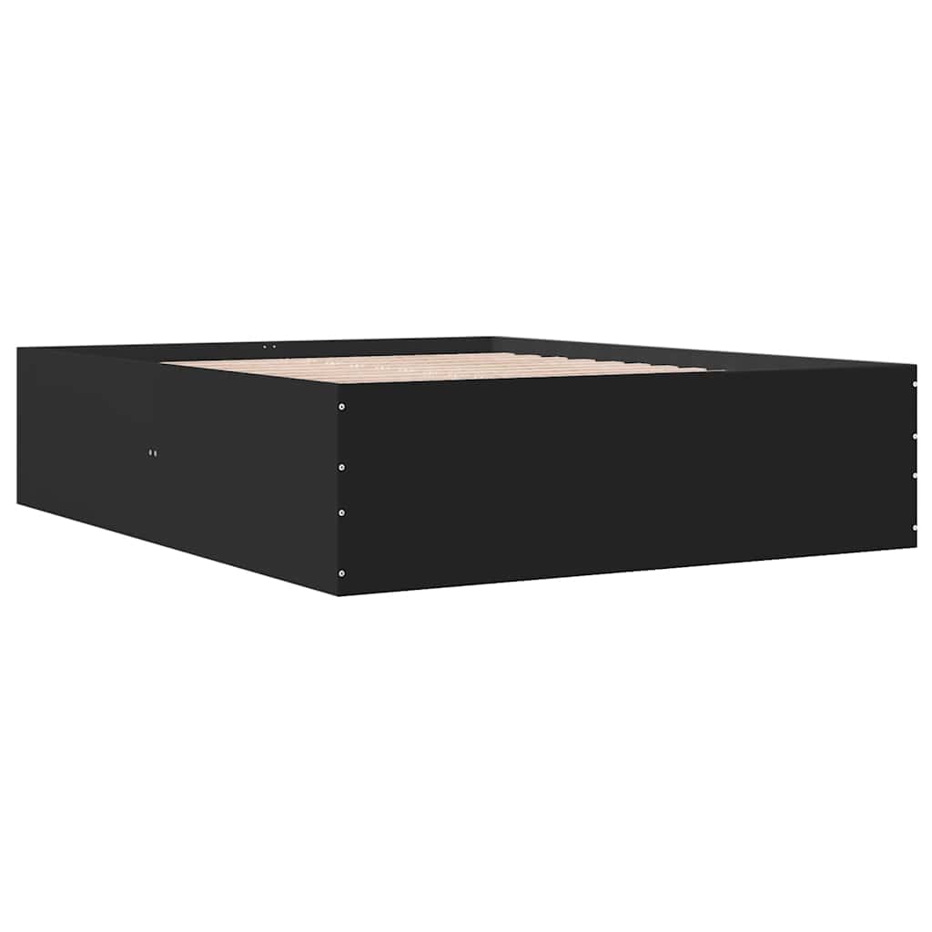 vidaXL Πλαίσιο Κρεβατιού Μαύρο 150x200 εκ. Επεξεργασμένο Ξύλο