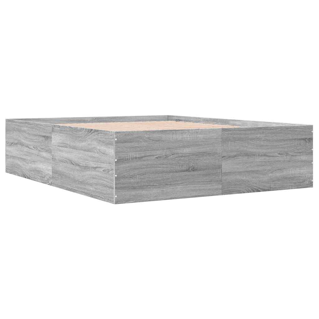 vidaXL Πλαίσιο Κρεβατιού Γκρι Sonoma 150x200 εκ. Επεξεργασμένο Ξύλο