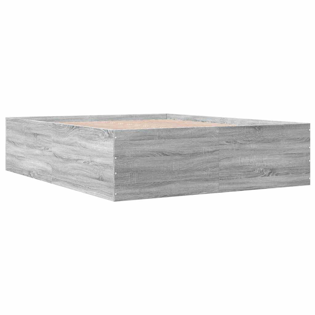vidaXL Πλαίσιο Κρεβατιού Γκρι Sonoma 150x200 εκ. Επεξεργασμένο Ξύλο