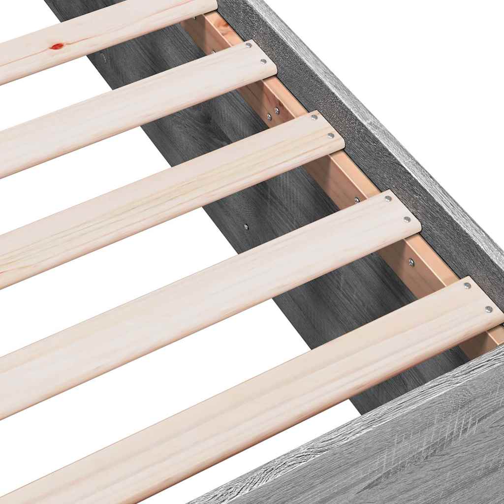 vidaXL Πλαίσιο Κρεβατιού Γκρι Sonoma 150x200 εκ. Επεξεργασμένο Ξύλο